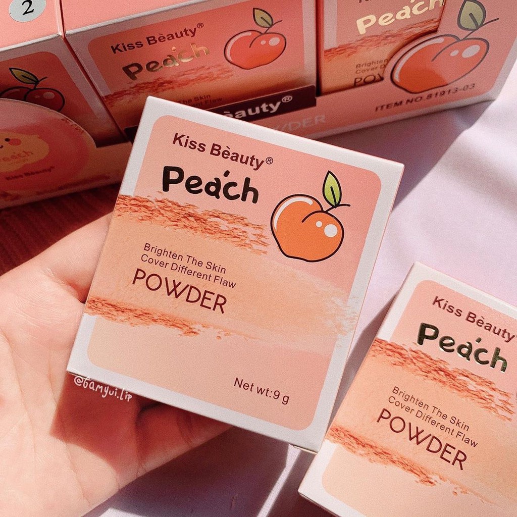 Phấn nén bắt sáng KISS BEAUTY Peach🍑 siêu kiềm dầu made in THÁI LAN | BigBuy360 - bigbuy360.vn