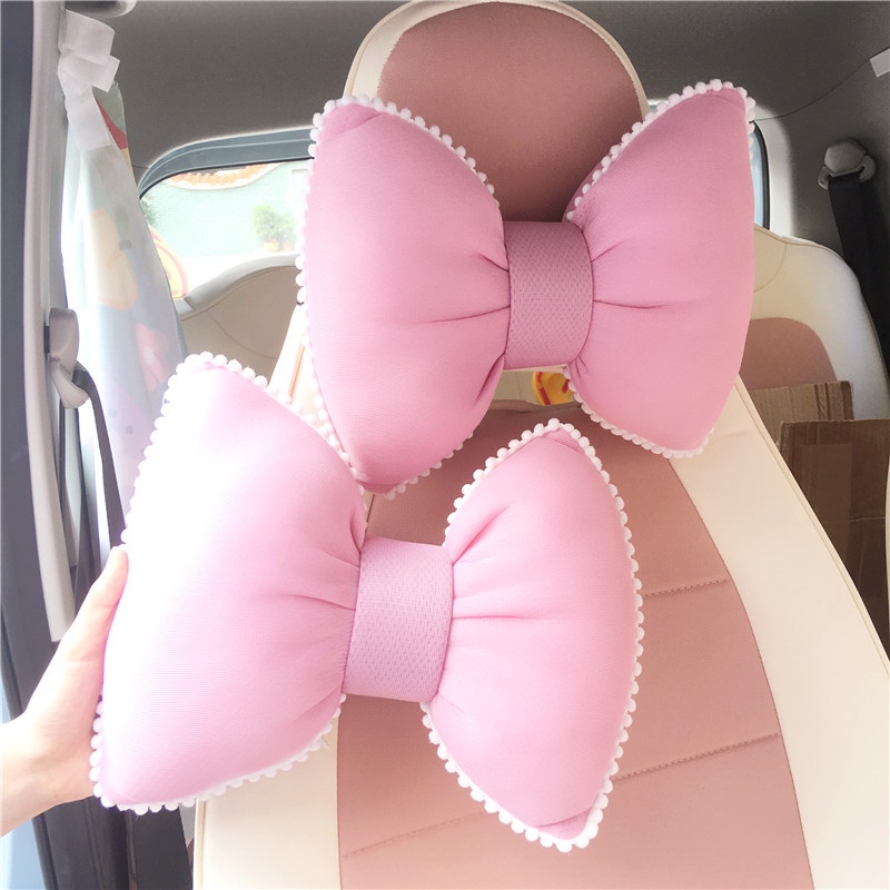 Bộ gối tựa đầu và tựa lưng ô tô hình Nơ nhồi bông xinh xắn, trang trí nội thất xe hơi sáng tạo | BigBuy360 - bigbuy360.vn