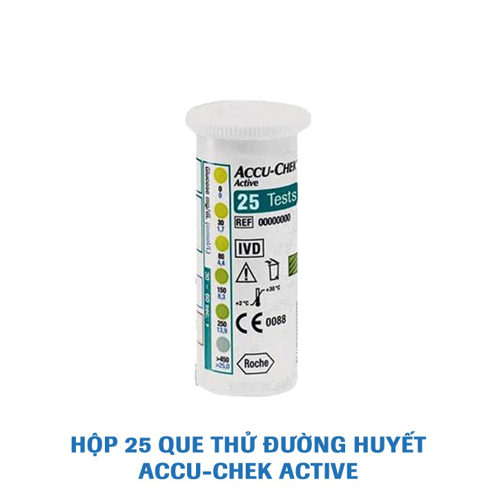 COMBO STARTER-Hệ thống máy đo đường huyết Accu-Chek Active mmol/L Kèm Dụng cụ lấy máu Softclix, 10 kim, hộp 25 que