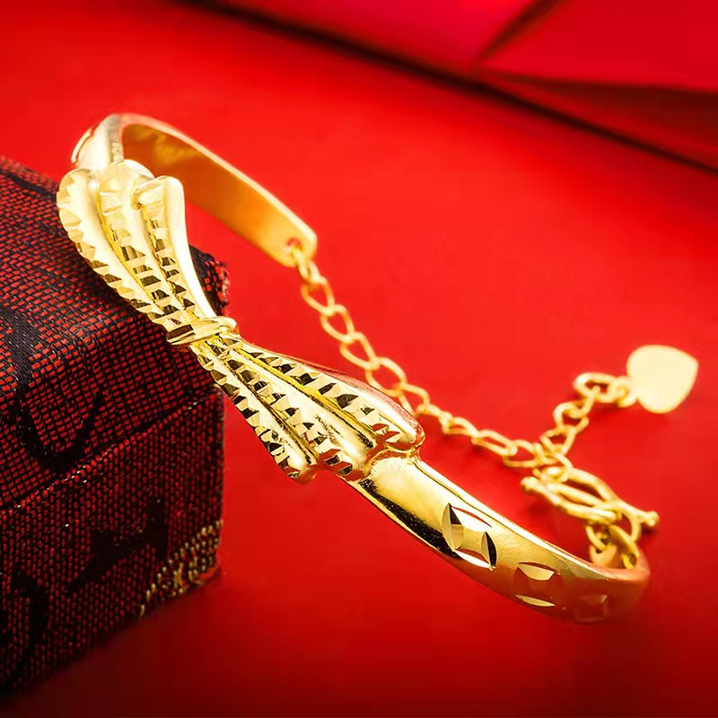Xinxin đồ trang sức mới mạ vàng 999 cát vàng vòng tay con công nữ mô hình giả vàng euro đồng xu vàng vòng tay trẻ em