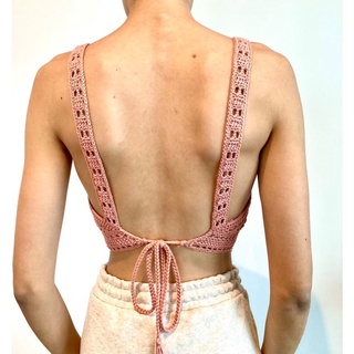 bikini len móc. croptop len móc.