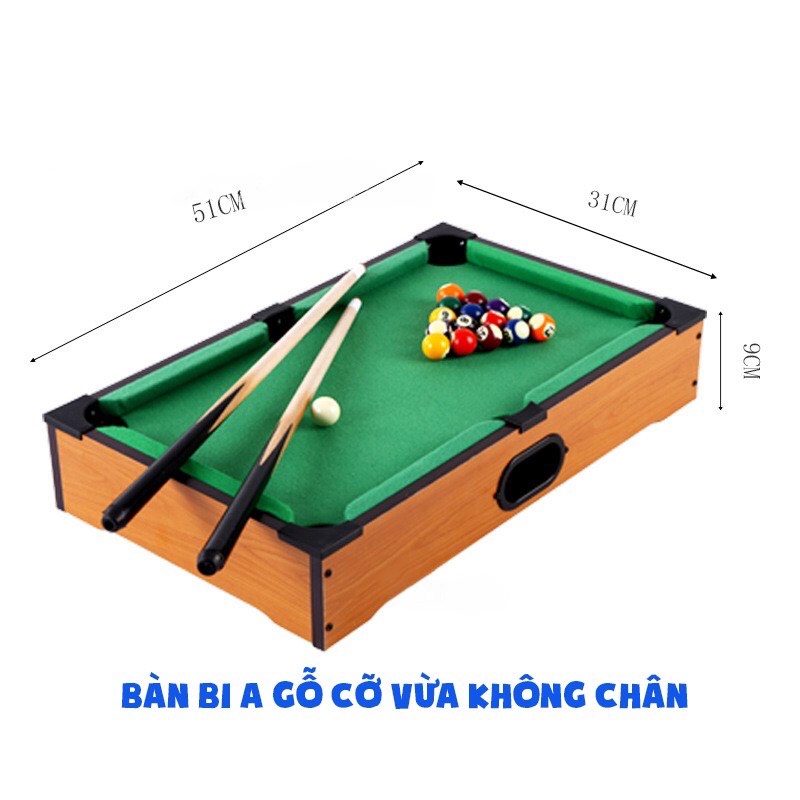 Bi-a Mini Gỗ - Size nhỏ KHÔNG CHÂN 51*31*10cm - Thư Viện Đồ Chơi