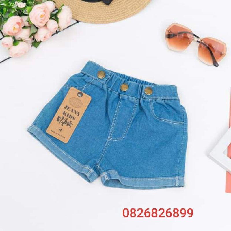 (Size 12-45kg) Quần sooc Jean Giấy Cao Cấp Siêu Mềm Mát, Co Giãn Bé Gái