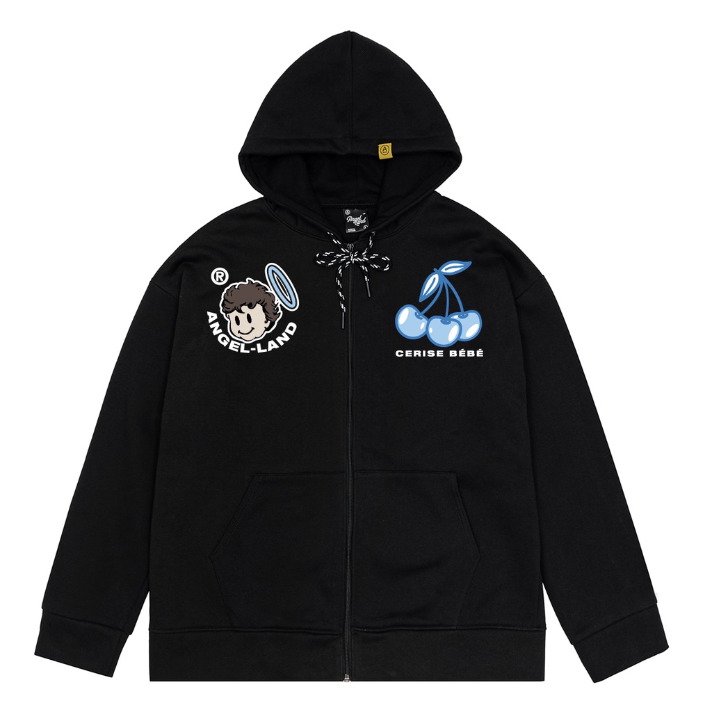 Áo Khoác Hoodie Khoá Kéo Angel-Land CERISE BÉBÉ Màu ĐEN Chính hãng Nỉ Bông [CBZB] | BigBuy360 - bigbuy360.vn