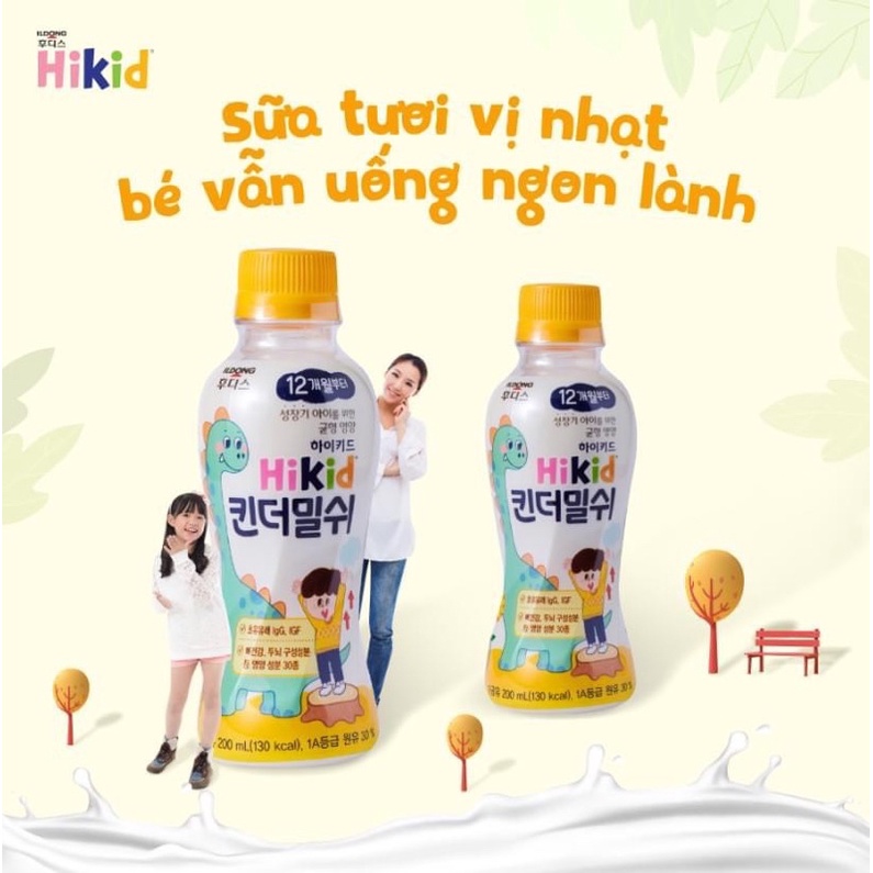 Sữa tươi Hikid cho bé chuẩn nội điạ Hàn Quốc (1 chai 200ml) [Date mới nhất]