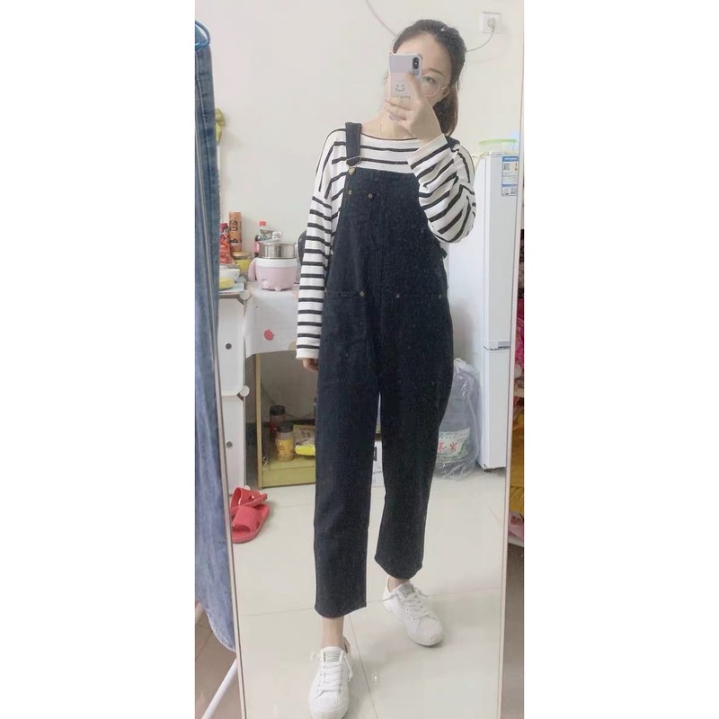 [KÈM ẢNH THẬT + SẴN] quần yếm jeans dài dáng boy túi trước ulzzang hàn quốc | BigBuy360 - bigbuy360.vn