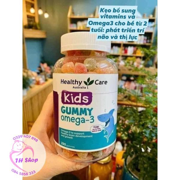 Kẹo Dẻo Dha Cho Bé Từ 2 Tuổi Healthy Care Gummy Omega 3, Úc 250 Viên Hỗ Trợ Mắt Sáng, Thông Minh