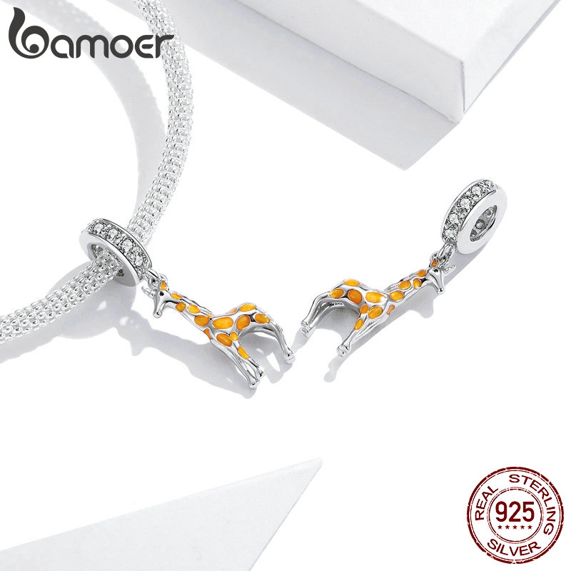 Charm tráng men Bamoer hình hươu cao cổ dùng làm vòng tay BSC258