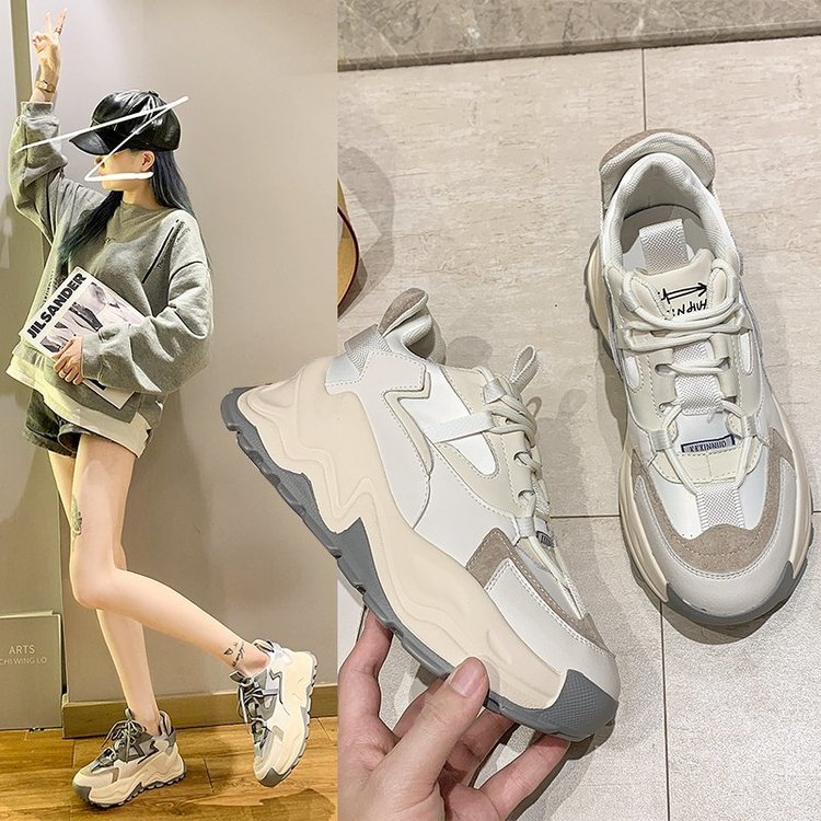 Giày Sneaker Mũi Tròn Cột Dây Thoải Mái Cho Nữ