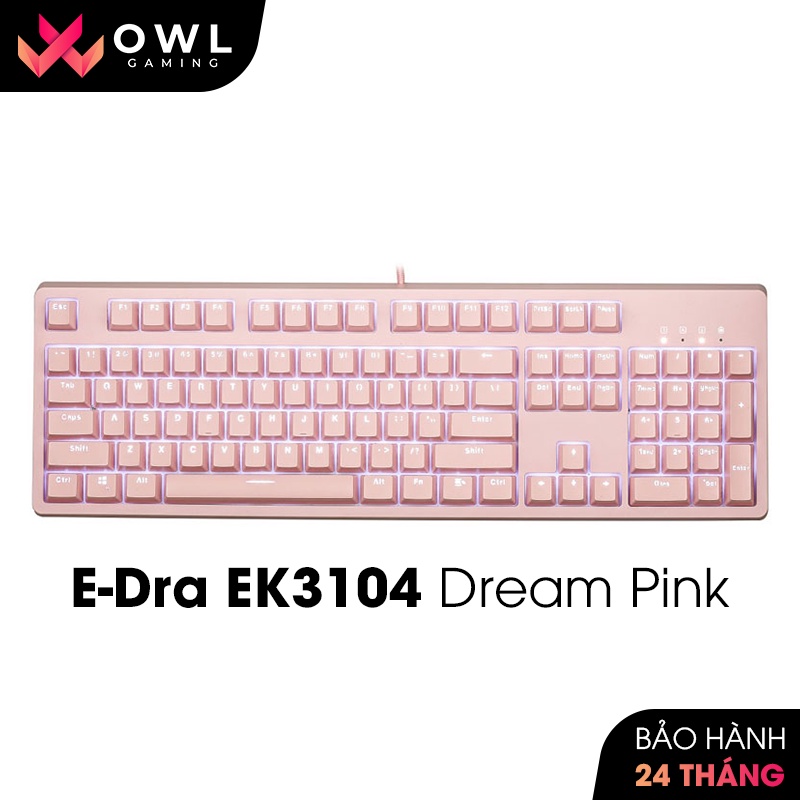 Bàn phím cơ E-Dra EK3104 Dream Pink (Huano sw Bản 2021) - Bảo hành 24 tháng