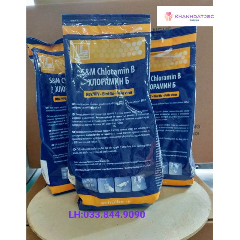 Cloramin B Tiệp túi 1kg - Sát khuẩn, khử trùng và diệt khuẩn