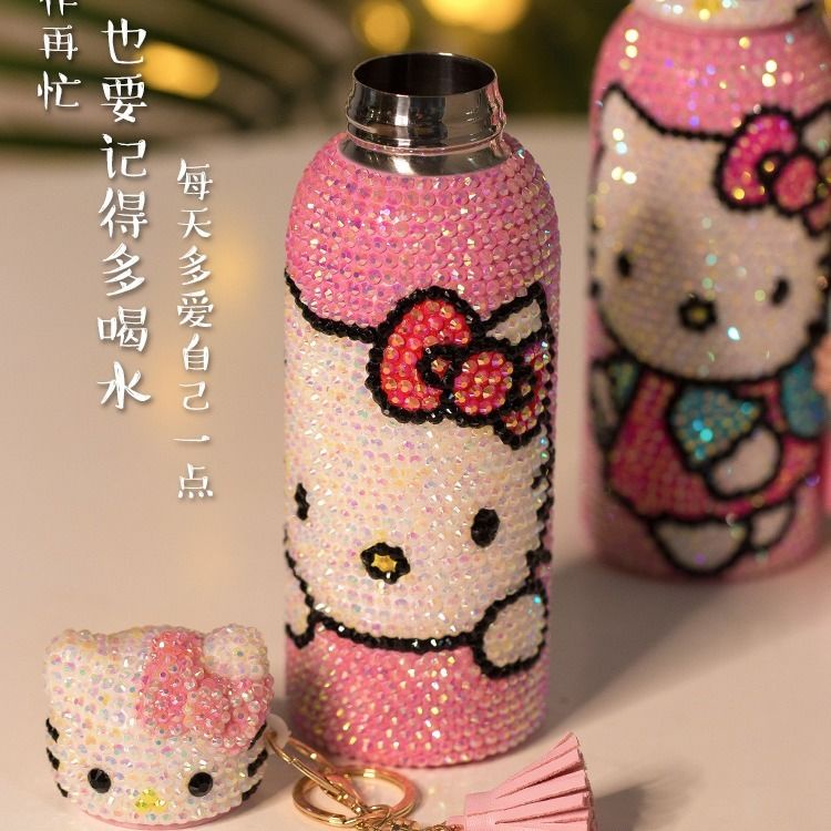 Bình Đựng Nước Bằng Thép Không Gỉ Hình Hello Kitty Tik Tok Phong Cách Thời Trang Dễ Thương Dành Cho Bạn Gái