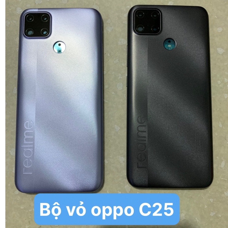 Bộ vỏ zin hãng Realme C25 full bộ ( gồm lưng vỏ, xương máy, phím nhựa và cụm kính camera )