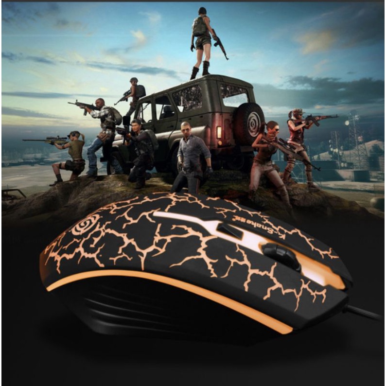 Bàn phím kèm chuột chuyên gaming km 320 full led vàng lửa mạnh mẽ.