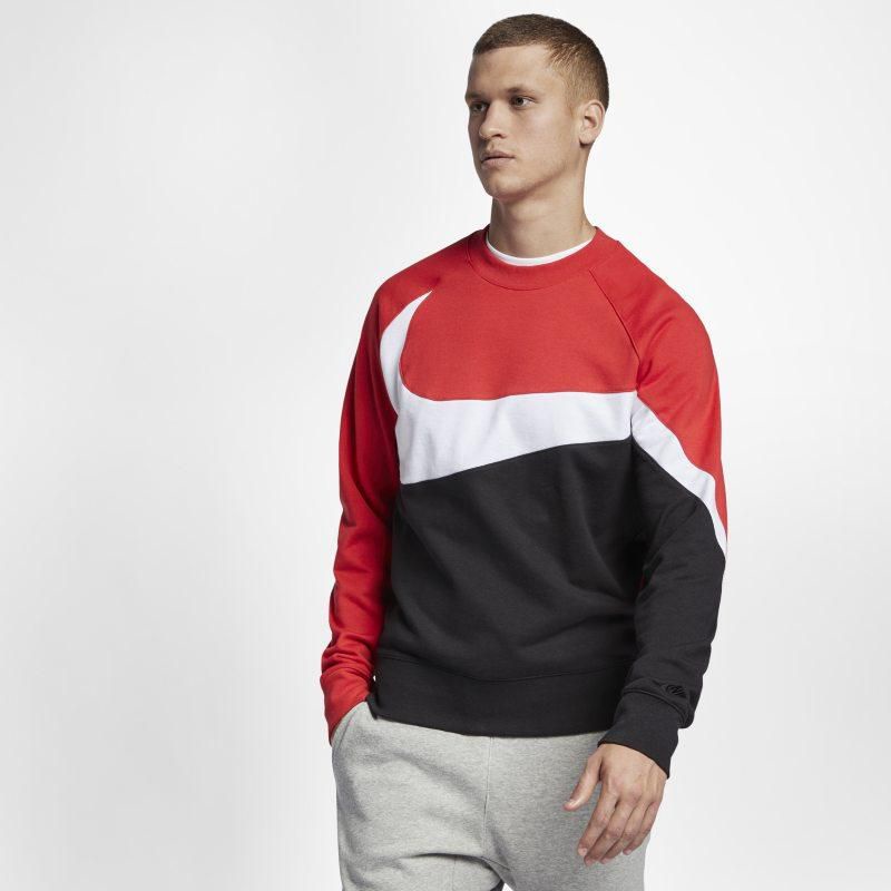ÁO KHOÁC NIKE FLEECE BIG SWOOSH SWEATSHIRT - ĐEN PHỐI ĐỎ