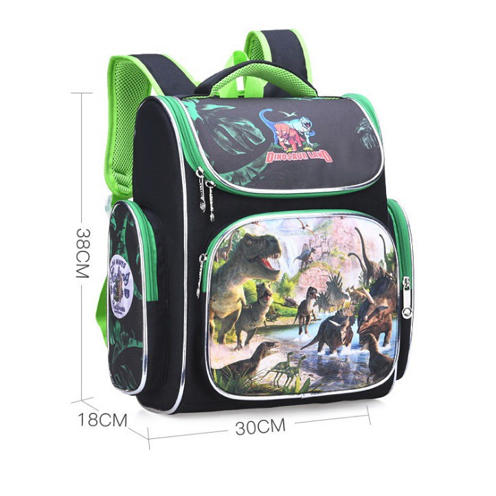 Ba lô hộp cao cấp Sesame hình khủng long cho học sinh cấp 1, cấp 2