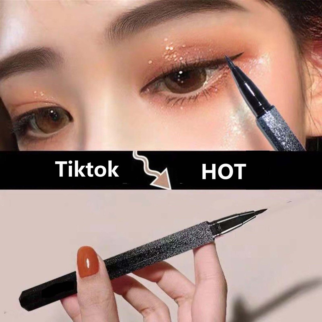 Bút Kẻ Mắt Dạng Lỏng Màu Đen/Nâu Chống Thấm/Chống Nhòe Thiết Kế Vỏ Bầu Trời Sao