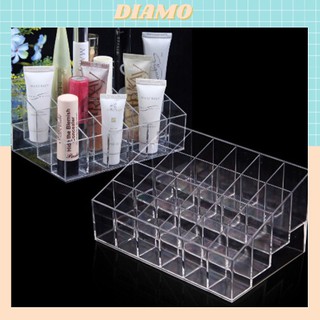 Khay kệ kiểu hộp đựng son 24 ô chứa được mỹ phẩm nhỏ cùng cọ trang điểm chất liệu Mika trong suốt 88189 sieuthigiadung93