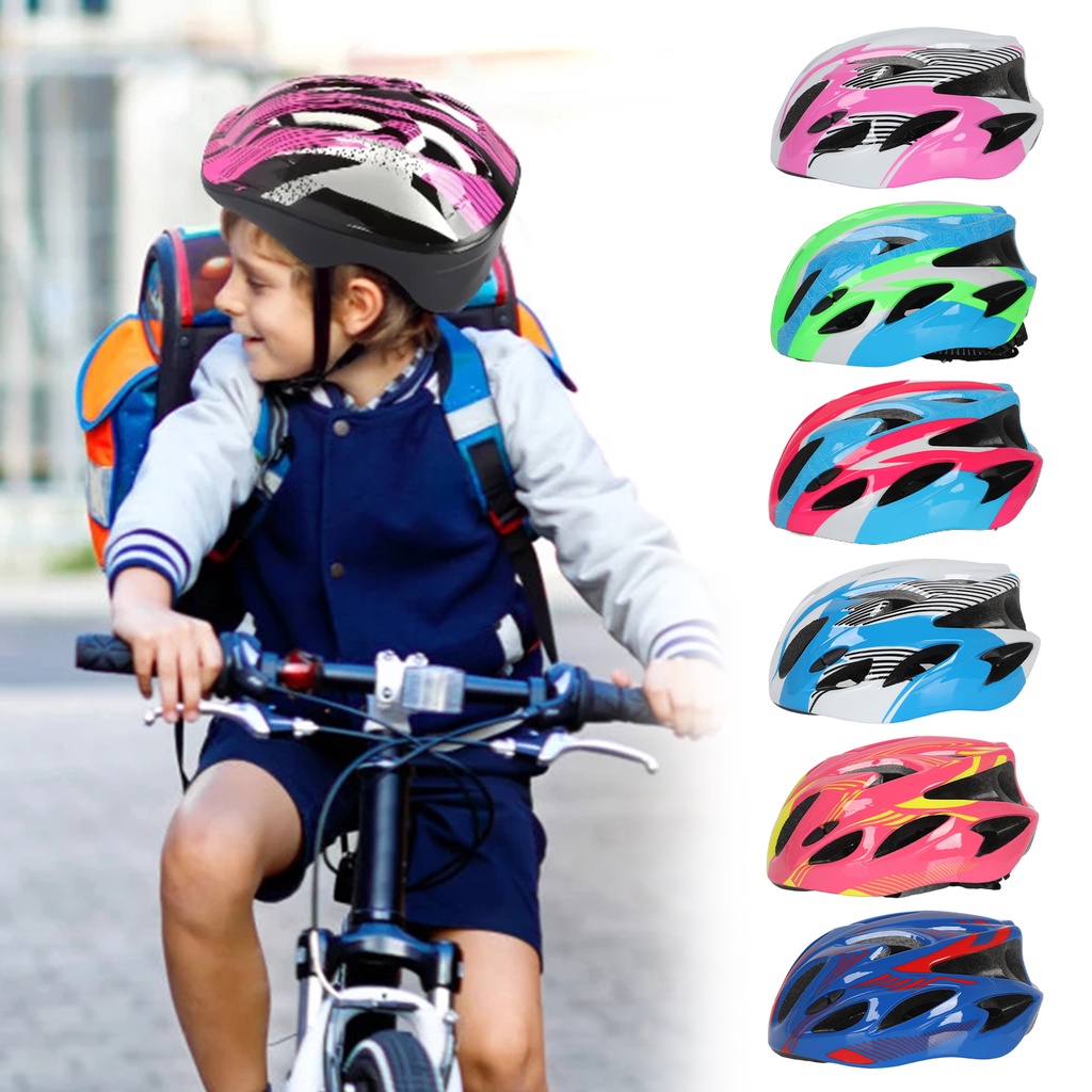 Mũ Bảo Hiểm PU-Bii Bike Thoáng Khí Hấp Thụ Sốc Dành Cho Trẻ Em Dùng Khi Chạy Xe Đạp