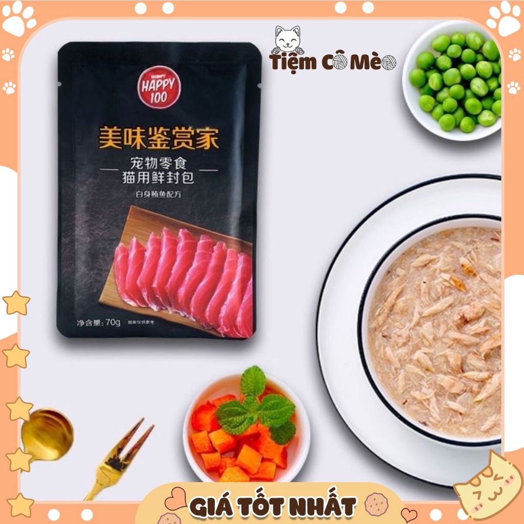 Pate Mèo Wanpy Happy 100 - [ Đen Hảo Hạng ] - Thức Ăn Cho Mèo gói 70g - [ QUẬN 2]