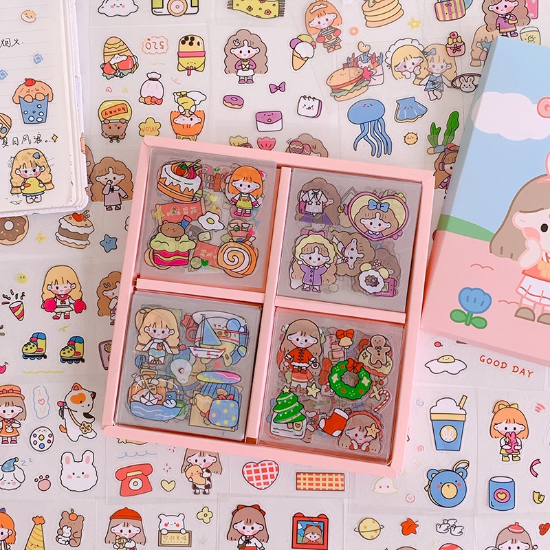 Tách lẻ 1 Tờ Sticker HynBee Họa Tiết Cô Gái
