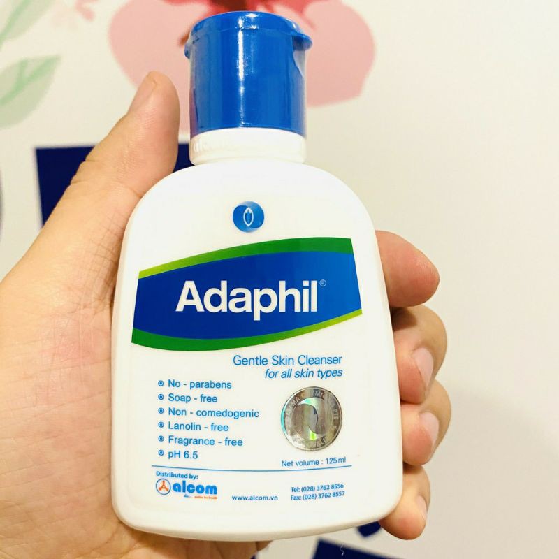 Adaphil Gentle Skin Cleanser - Sữa Rửa Mặt và Toàn Thân Cho Da Dầu Mụn 125ml, 500ml [Chính hãng]