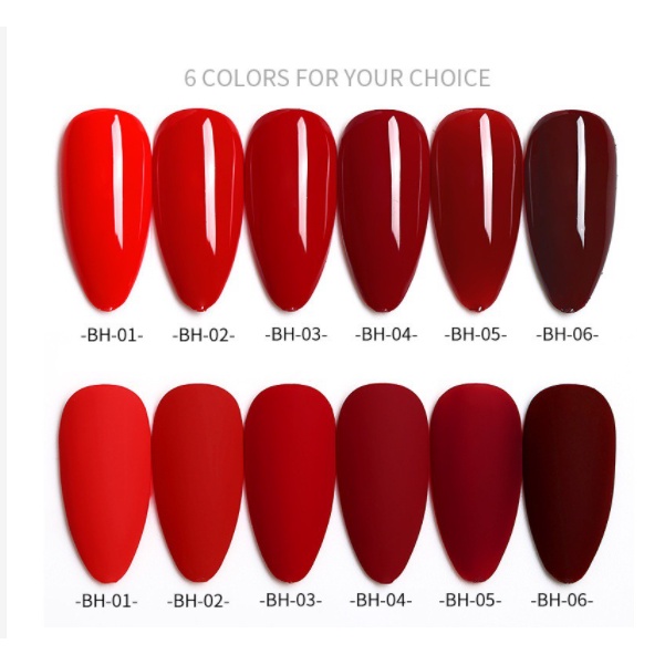 Sơn Gel AS tone đỏ bordeaux sét 6 màu (mã BH) | chai đen or đỏ - dung tích 15ml chai đen đỏ bất kỳ