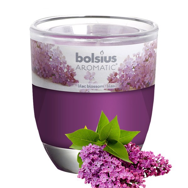 NẾN NHẬP KHẨU - HOA TỬ ĐINH HƯƠNG. Ly nến thơm tinh dầu Bolsius Lilac Blossom 105g - thơm phòng, tỏa hương tốt
