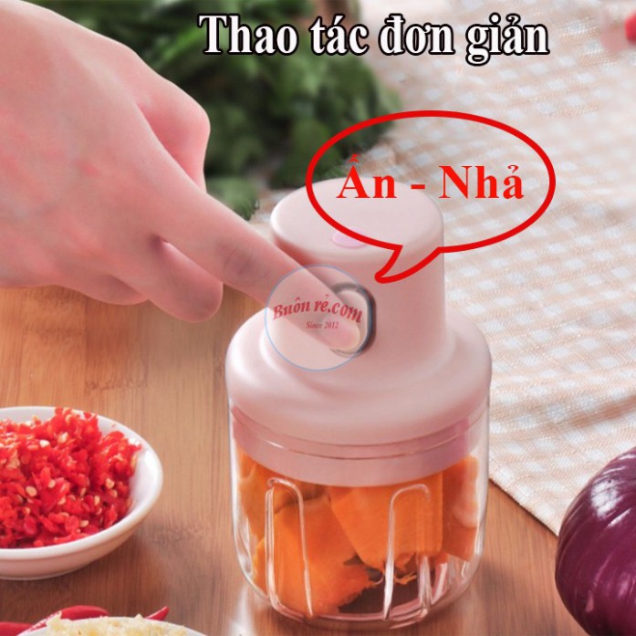 Máy xay thịt mini 250ml cầm tay không dây sạc điện 01118 - Buôn Rẻ