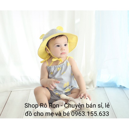 Body vải thô kèm mũ - Body đi biển cho bé - Shoproron