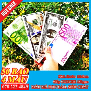 Lì xì tết 2021 – set  50 bao lì xì tiền 2$ đô la may mắn - Tặng bao kính - Giấy Couche bóng 150gms 💖FREESHIP💖  ⚡Sẵn Hàng