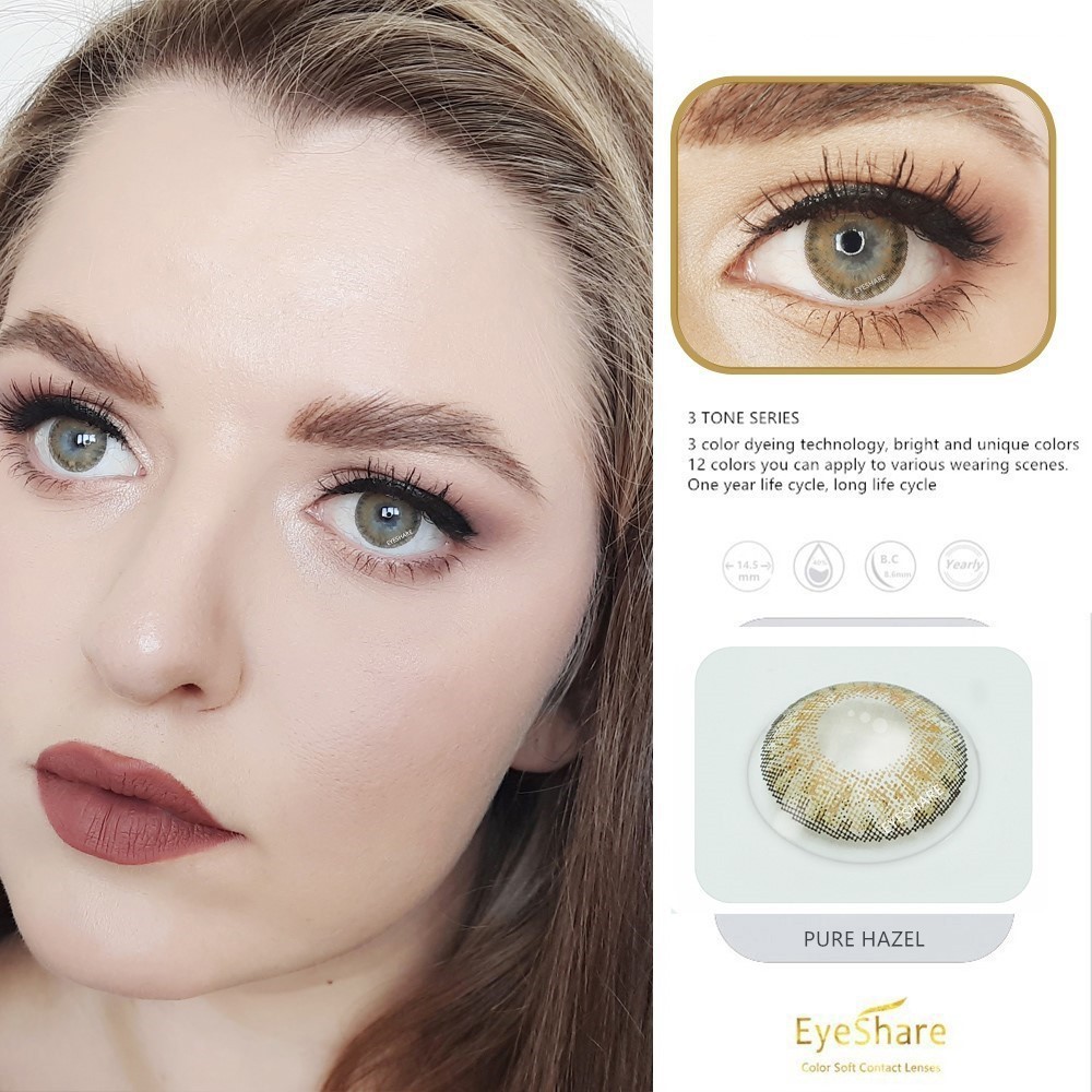 EYESHARE Cặp Kính Áp Tròng Có 3 Tông Màu Đẹp Thời Trang Sành Điệu