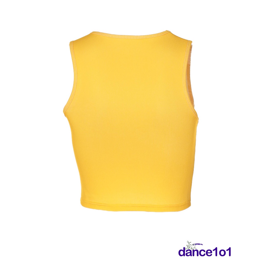 Áo sát nách cổ tròn in chữ thời trang cho nữ