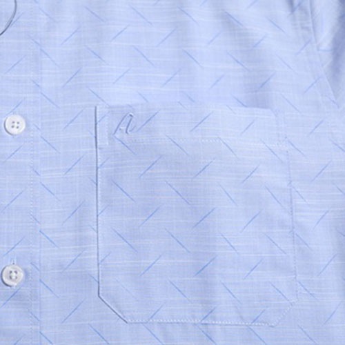 Áo Sơ Mi Nam Công Sở Trung Niên Thương Hiệu Anton Màu Xanh Dương Họa Tiết In Chìm Vải Sợi Cotton - X8561
