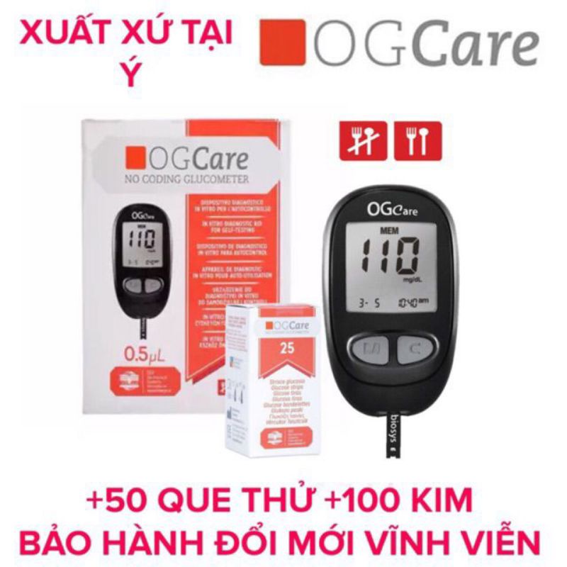 Que thử đường huyết OG care 50 que