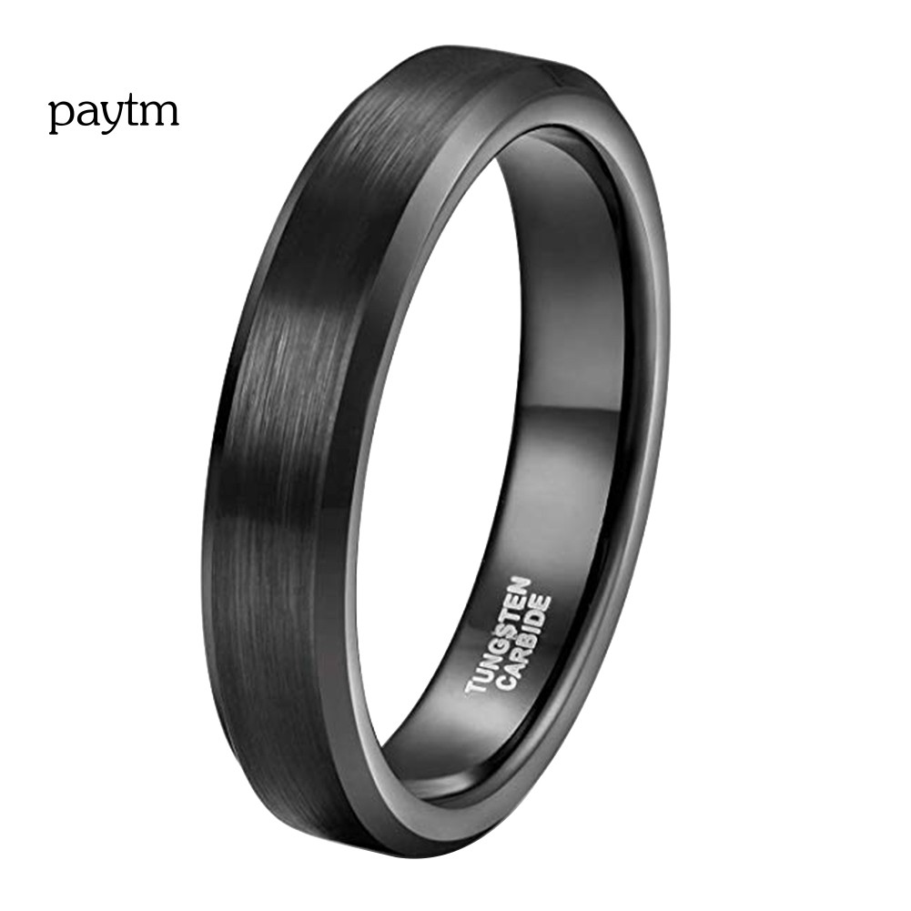 PM Wedding Engagement 4mm Tungsten Carbide Band Ring Men Women Finger Jewelry Gift