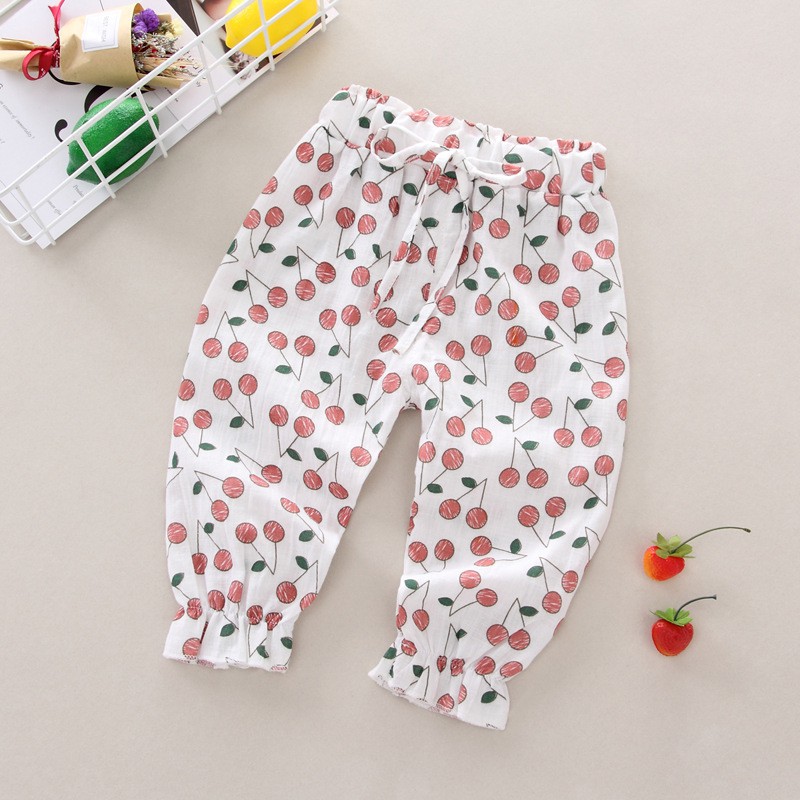 Set 7 Quần Dài Chống Muỗi Chất Liệu Cotton Mỏng Thời Trang Xuân Hè Cho Bé Gái