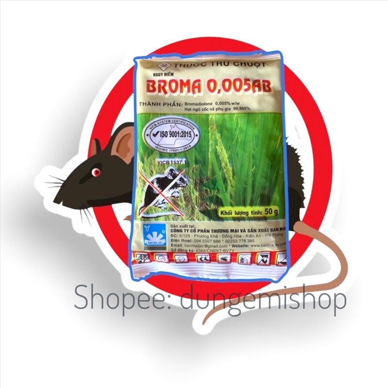 Thuốc diệt chuột trộn sẵn thế hệ mới Broma 0,005 AB