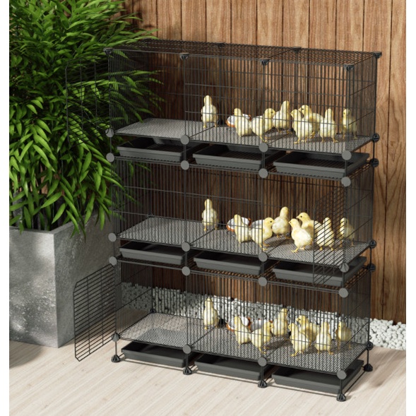 Chuồng gà đa năng 5 size màu đen và trắng