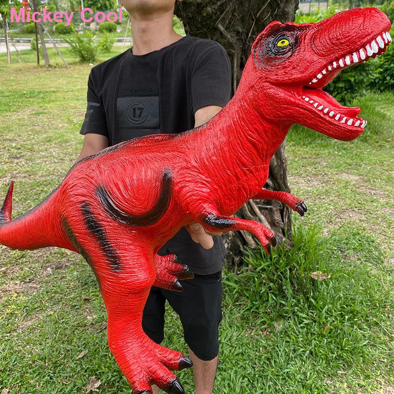 đồ chơiĐồ chơi khủng long lớn mô phỏng cao su mềm Tyrannosaurus rex bộ trẻ em cậu bé hét lên với quả trứng nhỏ