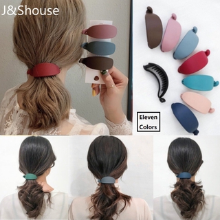 Kf150 Hàn Quốc ins mờ màu trơn hình elip đuôi ngựa kẹp tóc phụ kiện phụ nữ