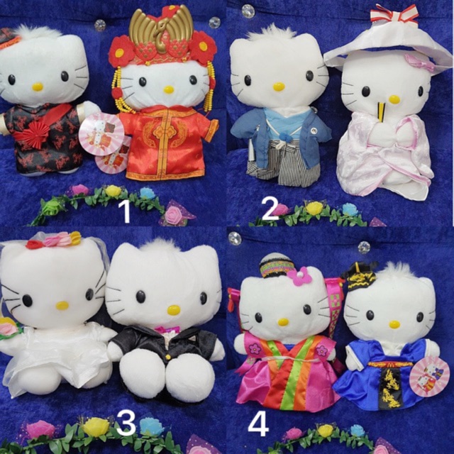 Gấu bông kitty các cặp cô dâu chú rể các mước