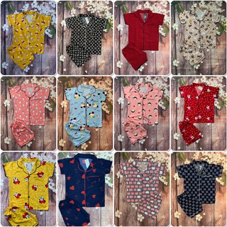 Bộ Pizama quần đùi áo cộc tay Free size
