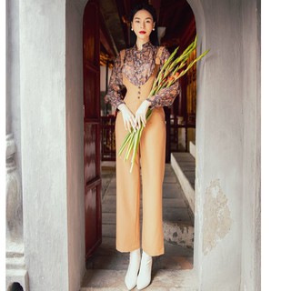 Quần yếm suông 2 khoen vuông cchat