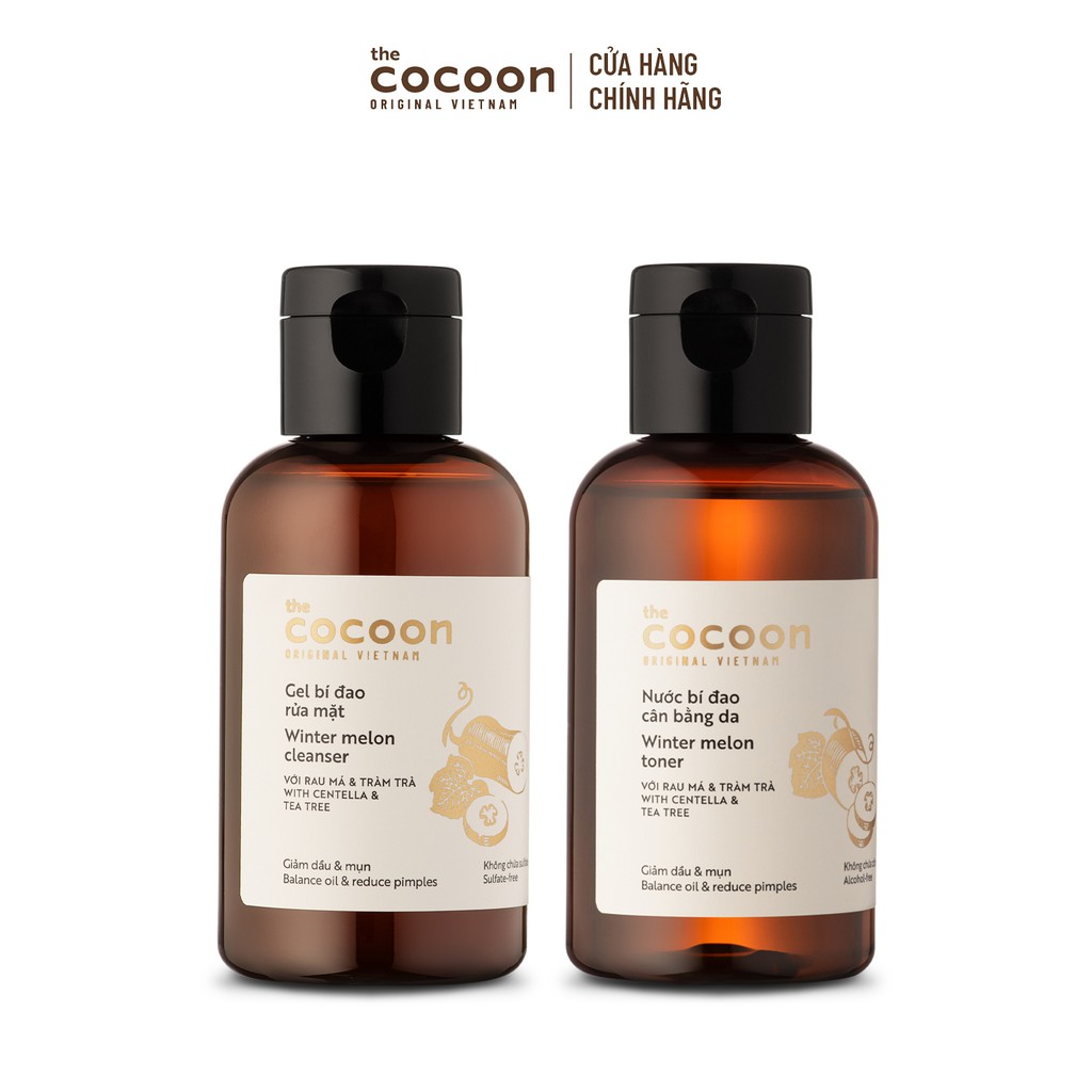 Combo Gel bí đao rửa mặt 140ml và Nước bí đao cân bằng da Cocoon 140ml | BigBuy360 - bigbuy360.vn