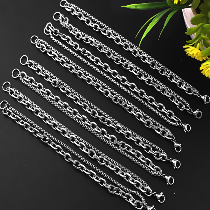 Lắc tay nam INOX không gỉ 2 sợi mắc xích đẹp - LN134