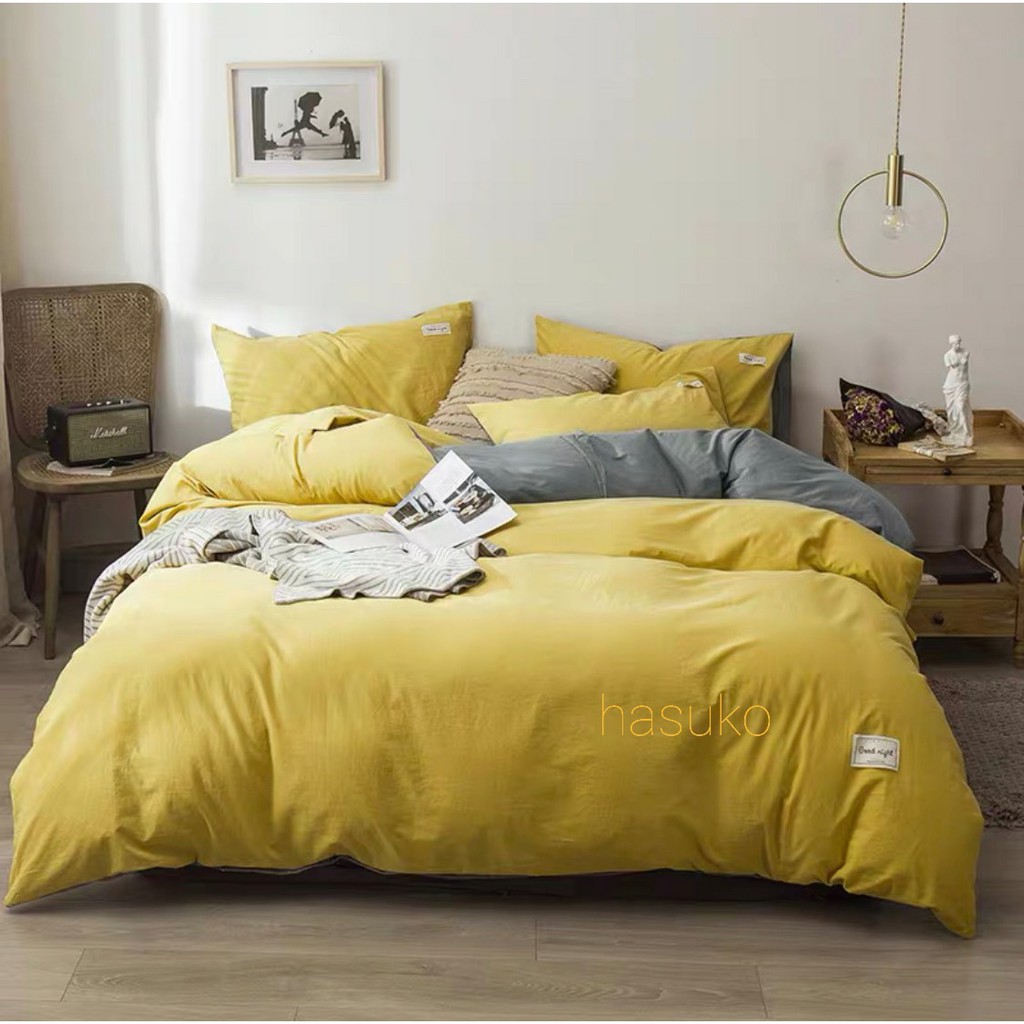 Bộ 4 món Cotton đũi, cotton Tici cao cấp HASUKO drap giường ,ga chun bọc đệm ,đủ mọi kích thước | BigBuy360 - bigbuy360.vn