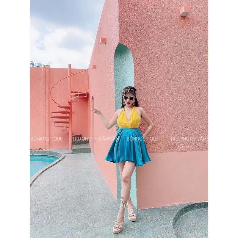 [FOLLOW GIẢM 10K] Váy Cổ Yếm Quyến Rũ Hở Lưng Dáng Ngắn | BigBuy360 - bigbuy360.vn