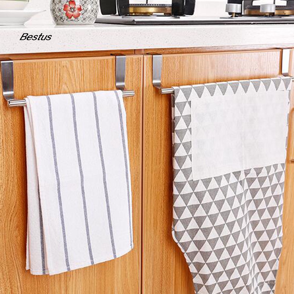 Giá treo khăn gắn trên cửa tủ bếp bằng thép không gỉ tiện lợi