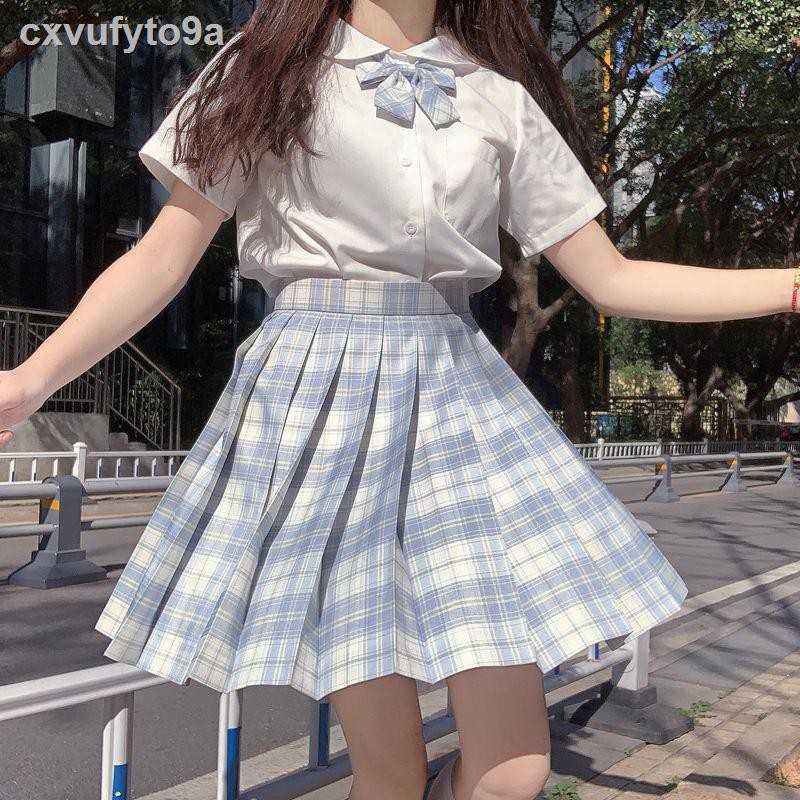 ✥◘jk đồng phục suit chính hãng váy lưới chính hãng váy đồng phục học sinh đại học Phong thủy đồng phục xếp ly tay váy đầ